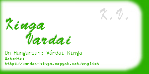 kinga vardai business card